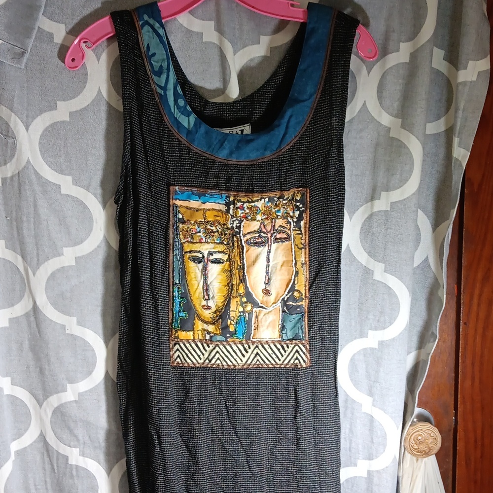 Woman's size Med maxi dress. Beaded design, sleeveless. Brand "Faith" boho hippy